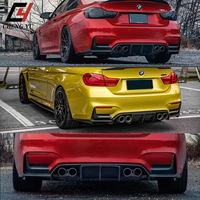 Diffuseur arrière de haute qualité de style V pour BMW F80 F82 M3 M4 2014-2020, design minimaliste, aspect carbone noir brillant, kit d'accessoires ABS