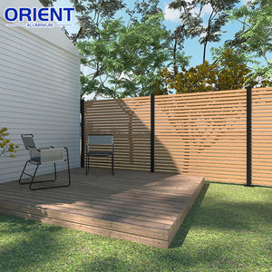 Recinzione in PVC Rigido di Alta Qualità con Telaio in Alluminio per <span class=keywords><strong>Giardino</strong></span>, Cortile e Villa, Recinzione in WPC, Recinzione Composita Effetto Legno - Product Image 1