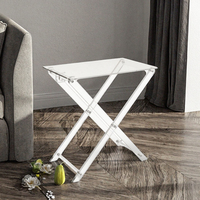 Meuble pliable en acrylique de style européen, surface polie, pour petit bureau moderne, table d'appoint gain de place pour salon et chambre à coucher