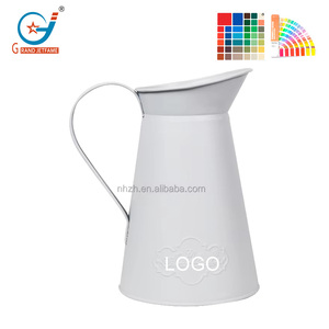 Bán Hàng Trực Tiếp 1.1 Gallon Sữa Xô Phong Cách Hoa Nồi Bình Nước Bình Cổ Điển Mạ Kẽm Kim Loại Tưới Nước Có Thể Cho Phòng Khách - Product Image 2