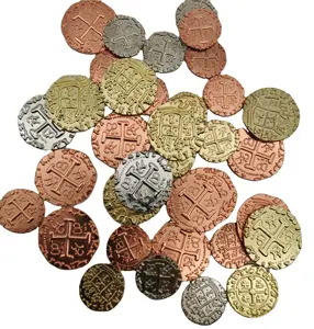 Monedas de metal personalizadas, Monedas de juego de mesa de varios tamaños, doradas y plateadas, venta al por mayor