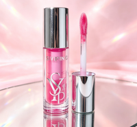 Huile à lèvres repulpante rose Siyiping Vagan, marque privée, huile à lèvres scintillante de luxe, emballage brillant, tubes de rouge à lèvres pour enfants, maquillage en gros