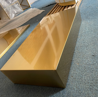 Table basse moderne de luxe en acier inoxydable pour salon et bureau