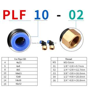 Pnömatik hava bağlantı parçaları PCF/<span class=keywords><strong>PL</strong></span>/PLF 4-8mm 1/8 1/4 3/8 1/2 BSP konu hortum boru hızlı konnektörler OEM 3 yıl garanti - Product Image 2