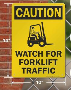 Panneau de signalisation de sécurité personnalisé en aluminium pour chariot élévateur, avertissement de circulation, 10 x 14 pouces - Product Image 1