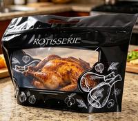 Sac refermable personnalisé anti-graisse pour volaille (dinde, canard, poulet grillé entier) en PET/PE (CPP) compatible micro-ondes