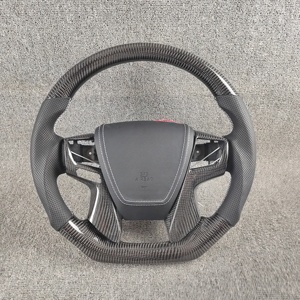พวงมาลัยคาร์บอนไฟเบอร์หรูหราสำหรับโตโยต้า Alphard/<span class=keywords><strong>vellfire</strong></span>/ Crown-ยังคงควบคุมจากโรงงานและตัวเลือกการให้ความร้อน - Product Image 4
