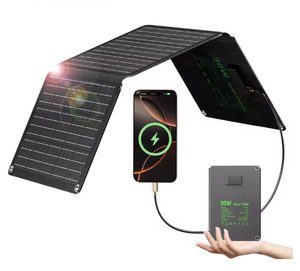 Panel Solar Monocristalino Plegable de 30W, IP67 Impermeable, Ligero, 23% de Eficiencia, Certificado CE TUV, Portátil - Product Image 1