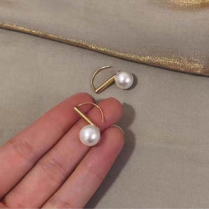 S925 <b>Silver</b> DIY <b>Pearl</b> Accessories Fashion <b>Silver</b> Jewelry <b>Earrings</b> with 7-10mm Round Beads Empty Earnail Tray 20557 - Product Image 3