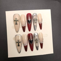 Fournisseur de faux ongles en acrylique de luxe faits à la main, style océan estival, 10 pièces, qualité supérieure, 3D