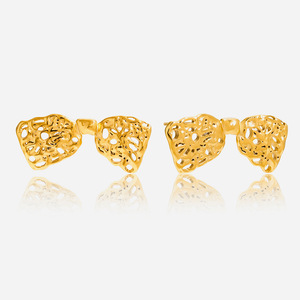 <b>Stud</b> <b>Earrings</b> Bowknot 18K Stainless Steel Lace Openwork Design Everyday Wear Jewelry - Product Image 1