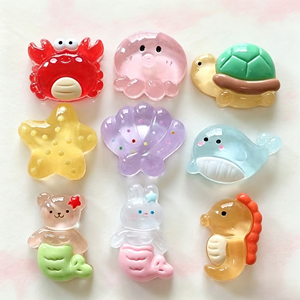 อุปกรณ์ตกแต่งรูปสัตว์ทะเลใสๆ ของ BZY Crafts สำหรับตกแต่งเคสมือถือ รองเท้า กิ๊บติดผม จี้น่ารัก ติดแก้ว ติดเสื้อผ้า ทำจากเรซิ่น - Product Image 1