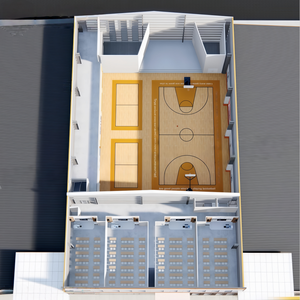 Bâtiment de terrain de basketball en structure métallique, gymnase intérieur à portée libre, salle multisports scolaire, conception personnalisée - Product Image 2