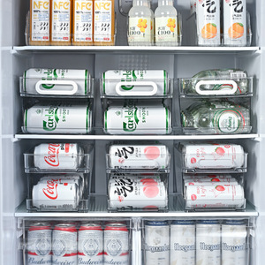 Contenedores organizadores dobles para refrigerador, dispensador de latas de refresco Pop, soporte para bebidas para nevera, congelador, cocina, encimeras, gabinetes - Product Image 3