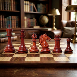 Piezas de Ajedrez Profesionales de la Serie Bellagio Coloridas, Hechas de Ébano, Madera de Palo, Madera de Padauk, Juego de Ajedrez de 4.5 Pulgadas con Rey de Tamaño Grande - Product Image 1