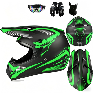 Casco de Motocross con Certificación DOT, ABS, Integral, para Carreras Todoterreno, con Gafas, Guantes y Máscara para Motocross y Dirt Bike - Product Image 1