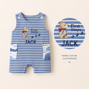Combinaison personnalisée pour bébé First Steps, broderie <span class=keywords><strong>de</strong></span> nom personnalisée, tenue en coton doux, souvenir <span class=keywords><strong>de</strong></span> nouveau-né, cadeau pour bébé - Product Image 2