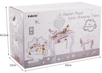 Mini coiffeuse rose en bois pour jeu d'imitation, mobilier de maquillage pour filles, jouet de jeu de rôle