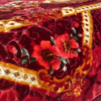 Fabrik-Großproduktion Maßgefertigte Winter-Dicke Doppelschichtige Polyester-Decke mit Geprägtem Rosenmuster Raschel-Decke