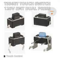 Interrupteur tactile horizontal SMT droit 2 côtés à pression verticale TC-3.6 1NO 12V IP38 avec support 3x6