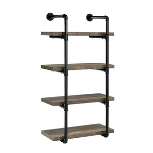 Factory Customize Metal&wood Storage Shelves Living Room Office 4 Tiers Shelf Ladder <b>Bookcase</b> Black Metal Frame Laundry Hamper - Product Image 1