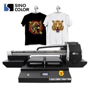 Sinocolor impressora dtg, impressora digital de paleta dupla profissional a2 para vestuário, chapéu, camiseta têxtil