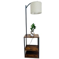 Lampe de sol en fer télécommandée transfrontalière avec étagère de rangement et bibliothèque, rechargeable USB Type-C pour lumière LED à CRI élevé 90