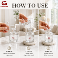 Bouteille en verre pour bâtonnets de parfum d'aromathérapie 100ml 150ml 50ml 200ml Bouteille diffuseur de parfum en verre vide de luxe personnalisée noire