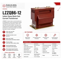 Transformateur de courant LZZQB6-12 12kV 0.2S/5P15 1A/5A CT en résine époxy pour intérieur