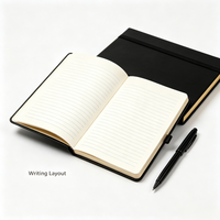 Carnet de notes d'affaires personnalisé avec logo, pages à bords dorés, couverture rigide, journal exécutif, cadeau