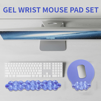 Ensemble de tapis de souris de jeu en silicone à sublimation en gel transparent avec imprimé nuage en PVC personnalisé avec repose-poignet pour la maison ou le bureau