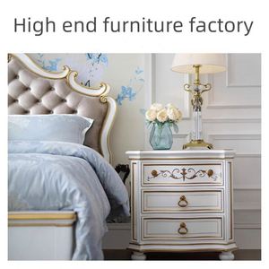 Muebles de Dormitorio de Madera Maciza Francesa, Cama Doble, Cama Queen, para Hoteles y Villas, Se Pueden Personalizar, Directo de Fábrica - Product Image 3