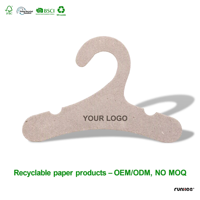 Cintres pour vêtements d'enfants en carton papier 3,5 mm certifiés FSC, impression de logo personnalisée, vente en gros, échantillon disponible