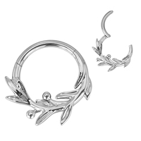 Anneaux de nez articulés en titane ASTM F136 pour la bijouterie fantaisie, anneaux créoles segmentés en titane, anneaux segmentés en titane Grass