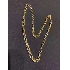 Collier ras du cou Xinfly pour femme en or pur 18 carats avec chaîne à maillons double trombone - Product Image 2