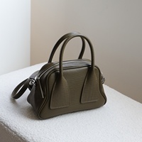 Hochwertige Luxuriöse Moderne Vintage Echtleder Wasserdichte Handtasche Bowling-Kissen Schulter-Umhängetasche Modische Reißverschluss-Clutch