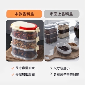 Boîte de rangement pour épices empilable de qualité alimentaire, 4 couches, hermétique, anti-humidité, organiseur de pots à épices pour la cuisine - Product Image 5