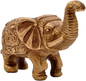 Estatua de Elefante de Latón Dorado Art Deco Hecha a Mano, Ecológica, Figura de la Suerte para Decoración del Hogar, Regalos, Diseño Animal Duradero - Product Image 2