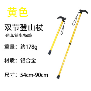 Bâton de marche en alliage d'aluminium, 2 sections, réglable, télescopique, pliable, randonnée en plein air, portable, pour personnes âgées - Product Image 3