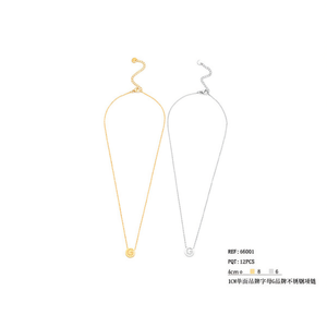 Collar de Acero Inoxidable con Colgante de 1 cm de un Solo Lado, Joyería de Moda G - Product Image 3