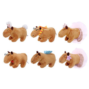 18CM ucuz Capybara gözlük taç pembe iplik etek tavşan kanatları elbise peluş Capybar için peluş oyuncak - Product Image 1