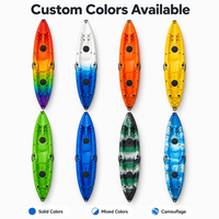 Kayak Rotomoulé 2 Places 368cm en LLDPE pour la Pêche, Canoë, Bateau à Pagaies pour Lac, Rivière, Mer