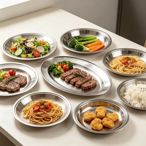 Plat de service de luxe en acier inoxydable poli, plaqué or, multi-tailles, avec intérieur poli miroir, pour la maison et les événements - Product Image 6
