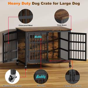 EasyCom 42 "/41"/33 "Madera Ecológico Heavy Duty <span class=keywords><strong>Dog</strong></span> Kennel con puertas dobles para perros grandes Interior/Exterior Todas las estaciones - Product Image 3
