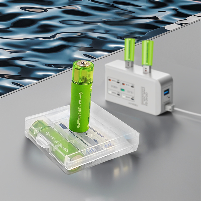 Rechargeable 1.5V AA Lithium Ion Battery Reusable Type-C USB Charging Port Batteries 1500mWh Lithium Cell Wholesale Factory