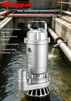 Pompe submersible pour eaux usées WQD-S de petite puissance SS316 0,37 kW, 220 V monophasé, port fileté, fonctionnement silencieux, performance stable