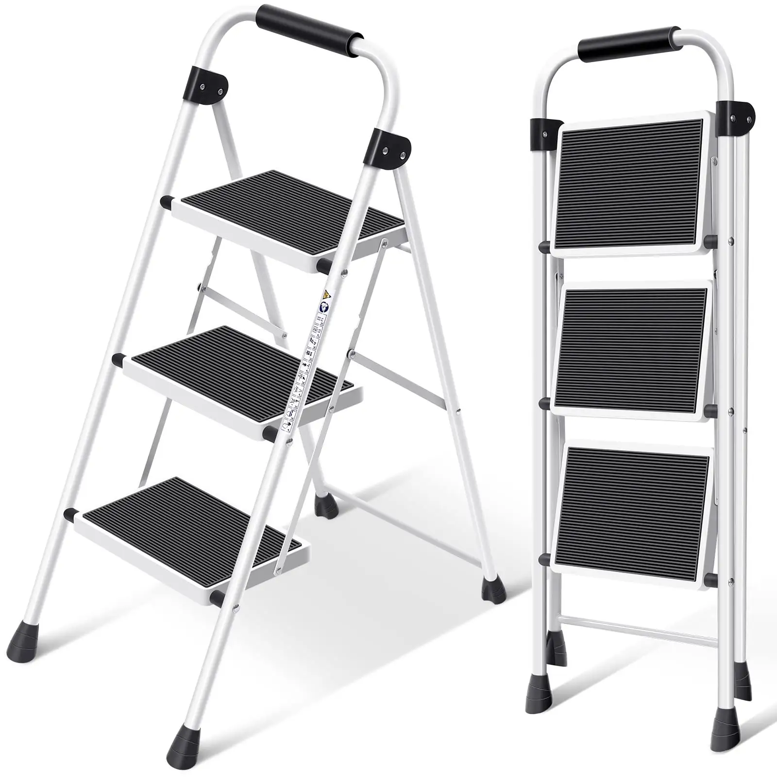 Portable 3 Steps Adjustable Folding Ladder Stairs With Platform Walmart Steel Step Ladder Foldable Painting Ladder