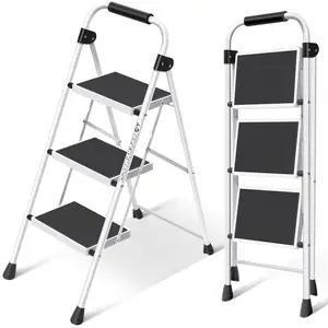 Portable 3 Steps Adjustable Folding Ladder Stairs With Platform Walmart Steel Step Ladder Foldable Painting Ladder