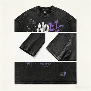 เสื้อยืดสีดำลายกราฟฟิตี <span class=keywords><strong>No</strong></span> <span class=keywords><strong>Regrets</strong></span> - Product Image 2
