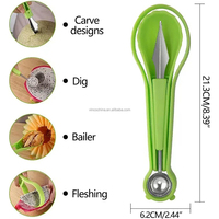 Trois-en-un multifonctionnel Fruit Ball Digger Flesh Removal Device DIY Fruit Carving Tool